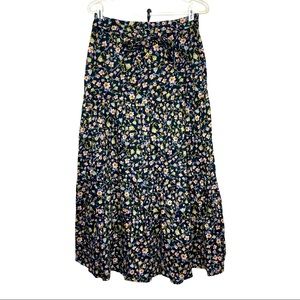 Who What Wear Floral Tiered Maxi Skirt